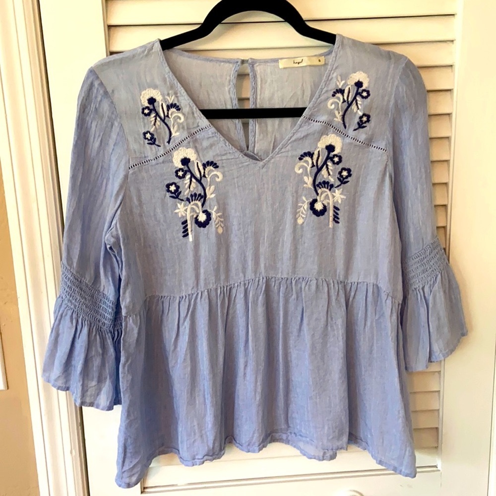 Lightweight embroidered summer top